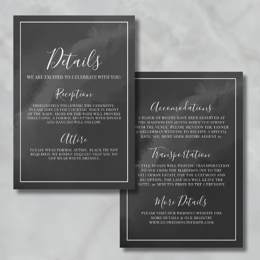 ミニマリスト白黒結婚詳細 エンクロージャーカード