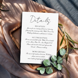 ミニマリスト白黒結婚詳細 エンクロージャーカード