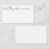 ミニマリスト白黒誕生日ウィッシュジャールカード エンクロージャーカード (正面/裏面)