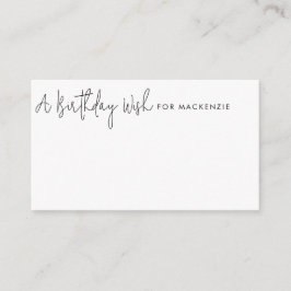 ミニマリスト白黒誕生日ウィッシュジャールカード エンクロージャーカード