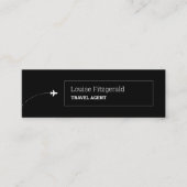 ミニマリスト白黒飛行機旅行代理店 スキニー名刺 (正面)