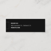 ミニマリスト白黒飛行機旅行代理店 スキニー名刺 (裏面)