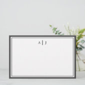 ミニマリスト白黒2モノグラ縁どム 便箋 (スタンド正面)