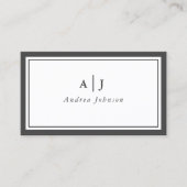 ミニマリスト白黒2モノグラ縁どム 名刺 (正面)