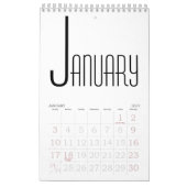 ミニマリスト白黒 カレンダー (1月 2027)
