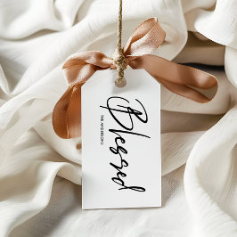 ミニマリスト白「賛美」感謝祭 ギフトタグ