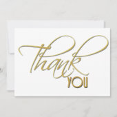 ミニマリスト的な金ゴールド書道をありがとフェイクう サンキューカード (正面)