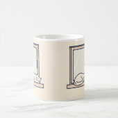 ミニマリスト眠る猫の窓枠 – Cozy Mag コーヒーマグカップ (中央)