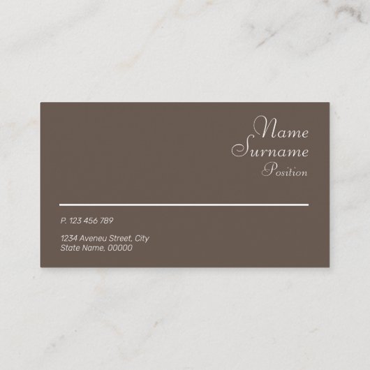 ミニマリスト石写真茶色の名刺 名刺 (裏面)