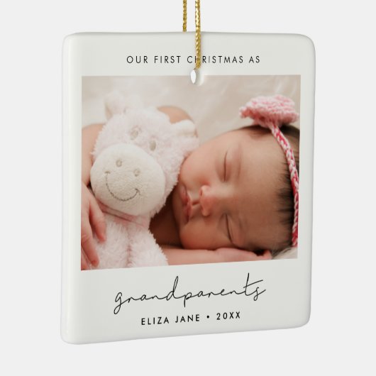 ミニマリスト祖父母としての初めてのクリスマス セラミックオーナメント (右)