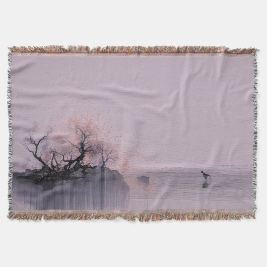 ミニマリスト禅の風景 スローブランケット (正面)