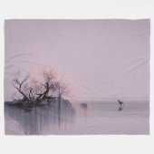 ミニマリスト禅の風景 フリースブランケット (正面(横))