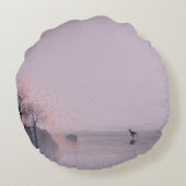 ミニマリスト禅の風景 ラウンドクッション (裏面)