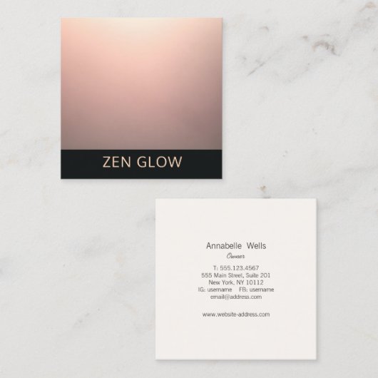 ミニマリスト禅グローエナジーヒーラー スクエア名刺 (正面/裏面)