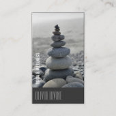 ミニマリスト禅ストーンヨガ&ウェルネスブラック 名刺 (正面)