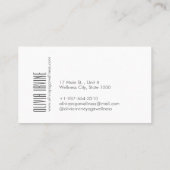 ミニマリスト禅ストーンヨガ&ウェルネスホワイトバスイン 名刺 (裏面)