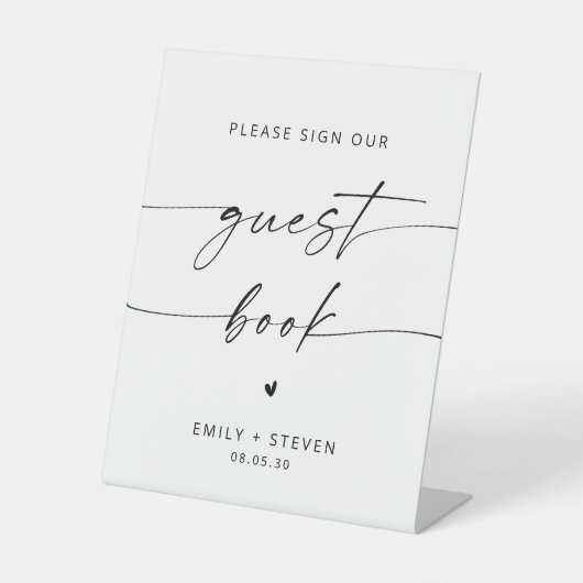 ミニマリスト私たちのゲストブックのサインに署名して 台座サイン (正面)