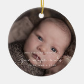 ミニマリスト私たちの初めてのクリスマスは祖父母として セラミックオーナメント (正面)