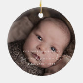 ミニマリスト私たちの初めてのクリスマスは祖父母として セラミックオーナメント (裏面)