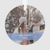 ミニマリスト私たちの初めてのクリスマス一緒に2枚の写真 オーナメント (裏面)