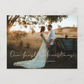 ミニマリスト私たちの初めてのクリスマス写真 ポストカード (正面)