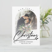 ミニマリスト私たちの初めてのクリスマス新着写真 シーズンカード (スタンド正面)