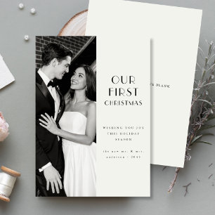 ミニマリスト私たちの初めてのクリスマス結婚した写真 シーズンカード