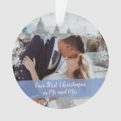 ミニマリスト私たちの初めてのクリスマスMr.Mrs. 2写真 オーナメント (正面)