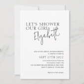 ミニマリスト私たちの女の子のシャワーブライダルシャワー 招待状 (正面)