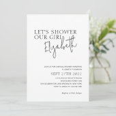 ミニマリスト私たちの女の子のシャワーブライダルシャワー 招待状 (スタンド正面)
