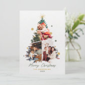 ミニマリスト私たちの家族のクリスマス3枚の写真 サンキューカード (スタンド正面)