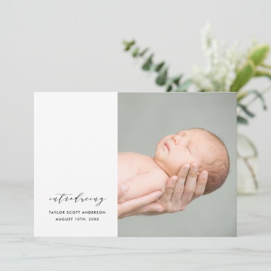 ミニマリスト私たちの小さなミツバチの誕生の発表 招待状 (スタンド正面)