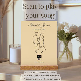 ミニマリスト私たちの曲QRコード結婚記念日ギフト アクリルサイン