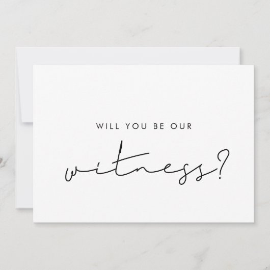 ミニマリスト私たちの証人提案書カードになる 招待状 (正面)