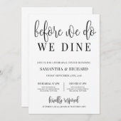 ミニマリスト私たちはリハーサルの夕食を食べる前に 招待状 (正面/裏面)