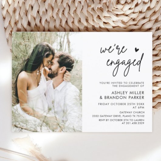 ミニマリスト私たちは写真婚約した婚約パーティ 招待状