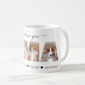 ミニマリスト私たちは愛あなた祖母OMA写真コラージュ コーヒーマグカップ (正面右)