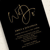 ミニマリスト私たちは金ゴールドスクリプトQRコード結婚の黒を行う 招待状