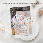 ミニマリスト私たちモダンは茶色のスクリプ結婚ト ベラム紙招待状