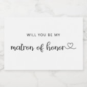 ミニマリスト私の名誉のマトロンになる スパークリングワインラベル (シングルラベル)