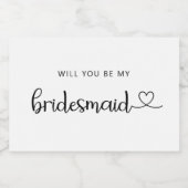 ミニマリスト私の花嫁のメイドになるかな スパークリングワインラベル (シングルラベル)