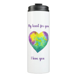 ミニマリスト私はあなたを愛する虹の水色ハート タンブラー