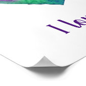 ミニマリスト私はあなたを愛する虹の水色ハート ポスター (角)