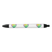 ミニマリスト私はあなたを愛する虹の水色ハート 黒ボールペン (正面)