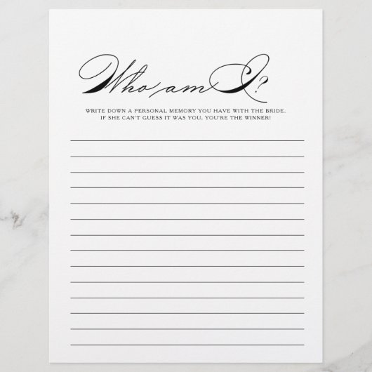 ミニマリスト私はブライダルシャワーゲーム (正面)