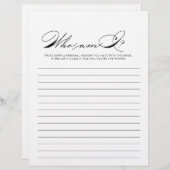 ミニマリスト私はブライダルシャワーゲーム (正面/裏面)