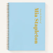 ミニマリスト空白のブルーレシピブック（名前） ノートブック (正面)