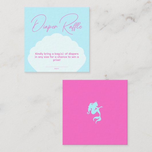 ミニマリスト第1誕生日ガールピンクおむつラッフル エンクロージャーカード (正面/裏面)