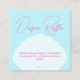 ミニマリスト第1誕生日ガールピンクおむつラッフル エンクロージャーカード