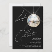 ミニマリスト第40回ディスコボール誕生日パーティー 招待状 (正面)